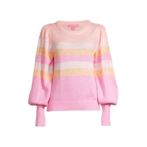 Lilly Pulitzer Ritza Striped Sweater In Lilac Wool Blend Barbiecore Coquette XS - Picture 13 of 13